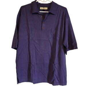 EUC Tommy Bahama Purple Silk Cotton Blend Short Sleeve Polo Size Large